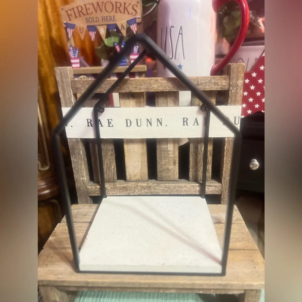 Set of 2 White Wood House Shaped Hanging Display Shelves